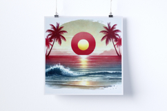 Sunrise on a tropical beach - Digital Illustrations Product Image 4
