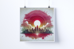 Sunrise over a large city - Digital Illustrations Product Image 5