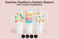 Sunrise Sunburn Sunset 40oz quencher tumbler sublimation full wrap high resolution transparant background