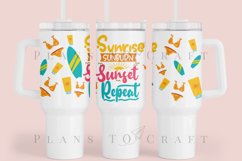 Sunrise Sunburn Sunset 40oz quencher tumbler sublimation full wrap high resolution transparant background