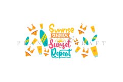 sunrise sunburn sunset repeat coffee mug sublimation wrap glass mug wrap svg presized for 11oz and 15oz glass ready to cut and sublimation files