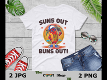 Suns Out Buns Out Png, Funny Hotdog Summer Cut File Product Image 3