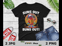 Suns Out Buns Out Png, Funny Hotdog Summer Cut File Product Image 2
