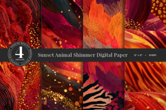Sunset Animal Texture Digital Paper Product Image 1