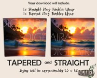 Tropical Beach Sunset Tumbler Design, Realistic Sunset PNG Product Image 2