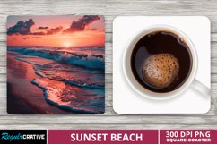 Sunset Beach Square Coaster Product Image 1