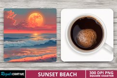 Sunset Beach Square Coaster Product Image 1