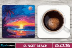 Sunset Beach Square Coaster Product Image 1