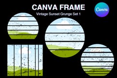 Retro Sunset Canva Frame Grunge Distressed Photo Frame_1 Product Image 1