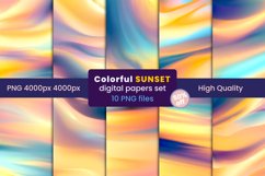 Colorful Sunset Digital Papers Set 10 PNG files, sunset PNG Product Image 1