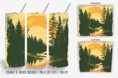 Sunset Green Forest Tumbler Wrap