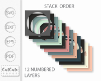 Mountain Shadow Box SVG Template, 3D SVG Sunset Shadowbox Product Image 3