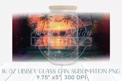 Sunset can glass wrap, summer libbey can glass design Product Image 2