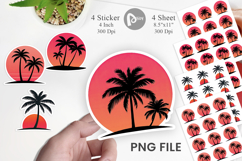 Sunset Palm Tree Sticker Product Image 1