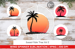 Wind Spinner Sunset Palm Tree Product Image 1