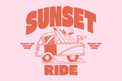 Sunset Ride Vintage Summer Riding Beach T shirt Design Product Image 1