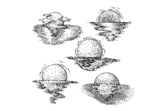 sunset sea set sketch hand drawn Product Image 1