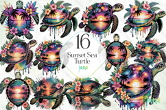 Sunset Sea Turtle Sublimation Product Image 1