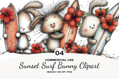 Sunset Surf Bunny Clipart Product Image 1