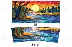 Sunset Tumbler Wrap, 40 oz tumbler wrap, 3d Sunset Tumbler Wrap, Sunset Png