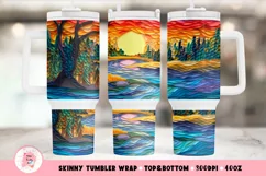 Sunset Tumbler Wrap, 40 oz tumbler wrap, 3d Sunset Tumbler Wrap, Sunset Png