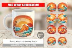 Mug Wrap Design Sunset Waves Beach Product Image 1