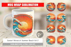 Mug Wrap Design Sunset Waves Beach Product Image 1