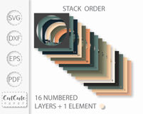 Mountain Sunset Shadow Box SVG Template, 3D SVG Shadowbox Product Image 3