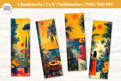 Sunset Garden Bookmark , Printable Crafts, 4 PNG Product Image 1