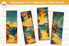 Sunset Garden Bookmark , Printable Crafts, 4 PNG Product Image 1