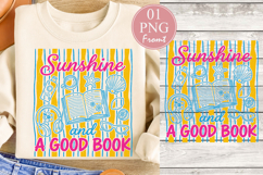 Sunshine and a Good Book PNG, Summer Book Lover Sublimation Product Image 1