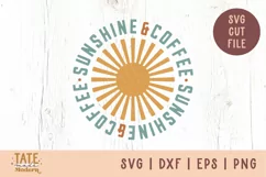 Sunshine & Coffee SVG cut file - Retro Mom life coffee svg Product Image 1