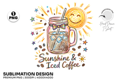 sunshine iced coffee, summer coffee png, iced coffee design, summer sublimation, coffee lover shirt, sunny day design, coffee png, summer vibes png, vacation shirt, coffee gift design