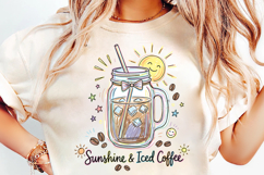 sunshine iced coffee, summer coffee png, iced coffee design, summer sublimation, coffee lover shirt, sunny day design, coffee png, summer vibes png, vacation shirt, coffee gift design