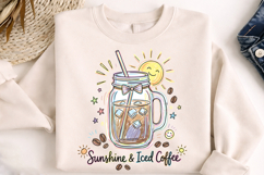 sunshine iced coffee, summer coffee png, iced coffee design, summer sublimation, coffee lover shirt, sunny day design, coffee png, summer vibes png, vacation shirt, coffee gift design