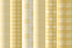 Sunshine yellow daisy gingham seamless pattern png bundle Product Image 3