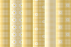 Sunshine yellow daisy gingham seamless pattern png bundle Product Image 2