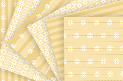Sunshine yellow daisy striped seamless pattern png bundle Product Image 2
