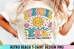 Retro Beach T Shirt Design, Distressed Coastal Sublimation. Product Image 1
