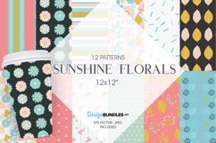 Sunshine Florals Digital Paper, Vector Patterns Product Image 1