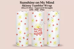 sunshine in my mind summer quotes skinny tumbler sublimation design for 20oz and 30oz skinny tumbler sublimation wrap