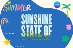 Sunshine State of Mind Canva Frame Varsity summer Product Image 1
