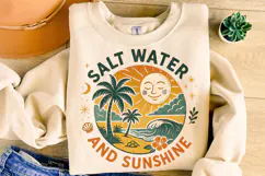 Salt Water And Sunshine PNG, Retro Summer, Summer Vibes PNG Product Image 1