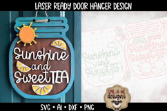 Sunshine and Sweet Tea Door Hanger | Mason Jar Laser SVG Product Image 1