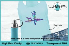 SUP Woman Dog Printable, Paddle Board Colored Sublimation Product Image 2