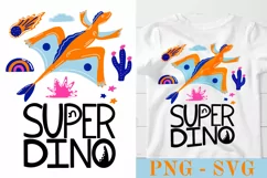 Super Dino. Kids Sublimation PNG and SVG Product Image 1