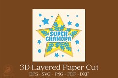 Super Grandpa 3D Layered Papercut SVG Product Image 2