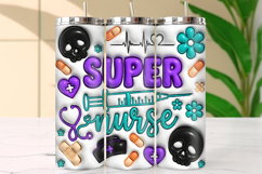 Super Nurse Medical Icons &amp; Skull Tumbler Wrap Product Image 1