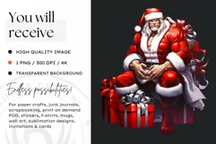 Super Santa Claus Clipart, Christmas PNG Sublimation V7 Product Image 2