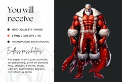 Super Santa Claus Clipart, Christmas PNG Sublimation V8 Product Image 2